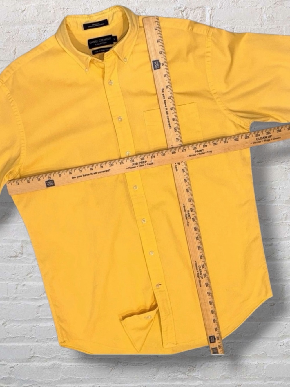 Daniel Cremieux Button Down Shirt M Yellow Italian Fabric Cotton Classic Fit - Picture 12 of 12